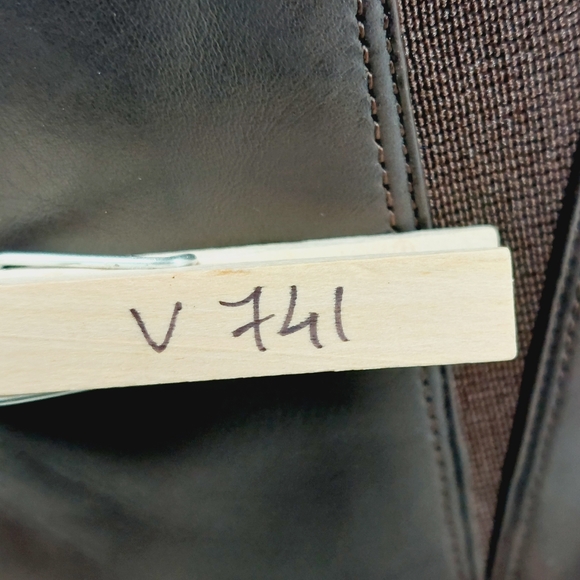 Worthington Brown Leather Stacked Heel Elastic Gore Ankle Boots V741 - Picture 12 of 12